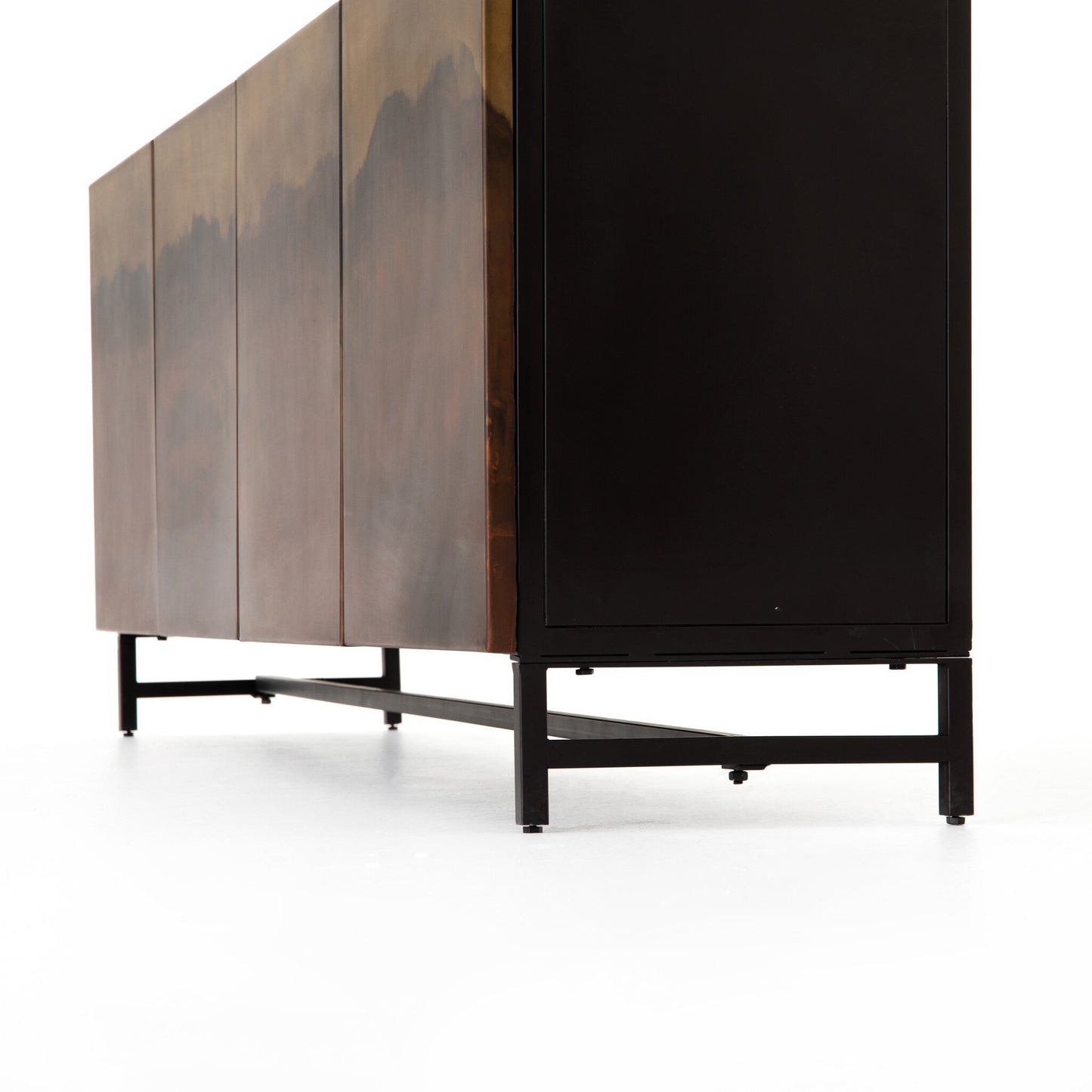 Stormy Aged Brown Iron 6‑Door Sideboard