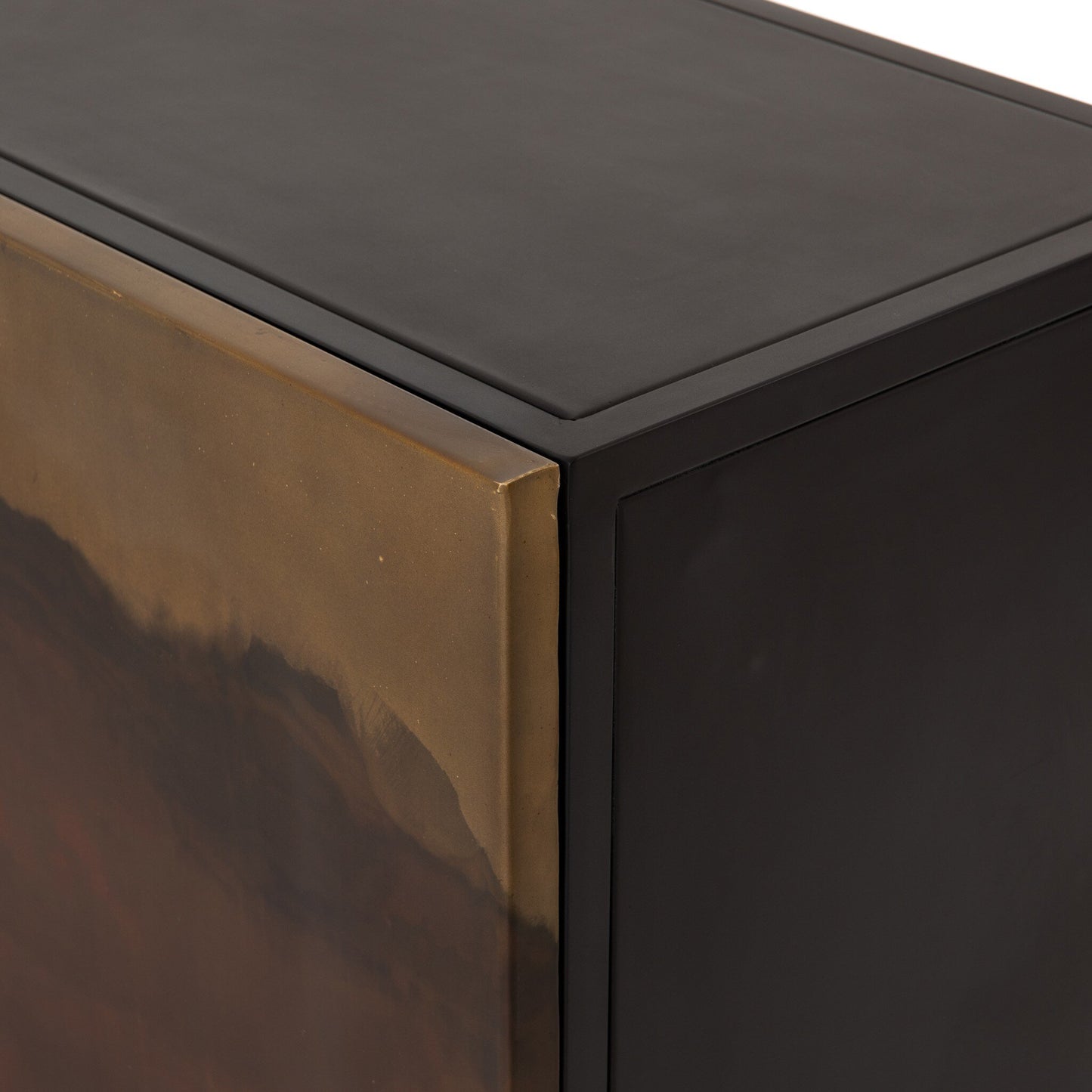 Stormy Aged Brown Iron 6‑Door Sideboard