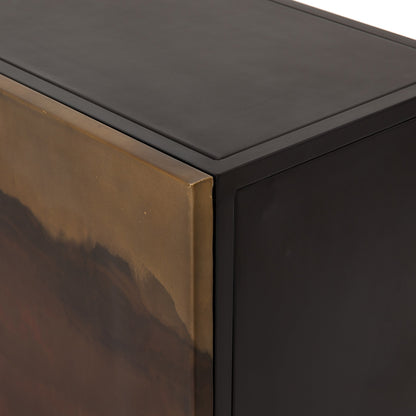 Stormy Aged Brown Iron 6‑Door Sideboard