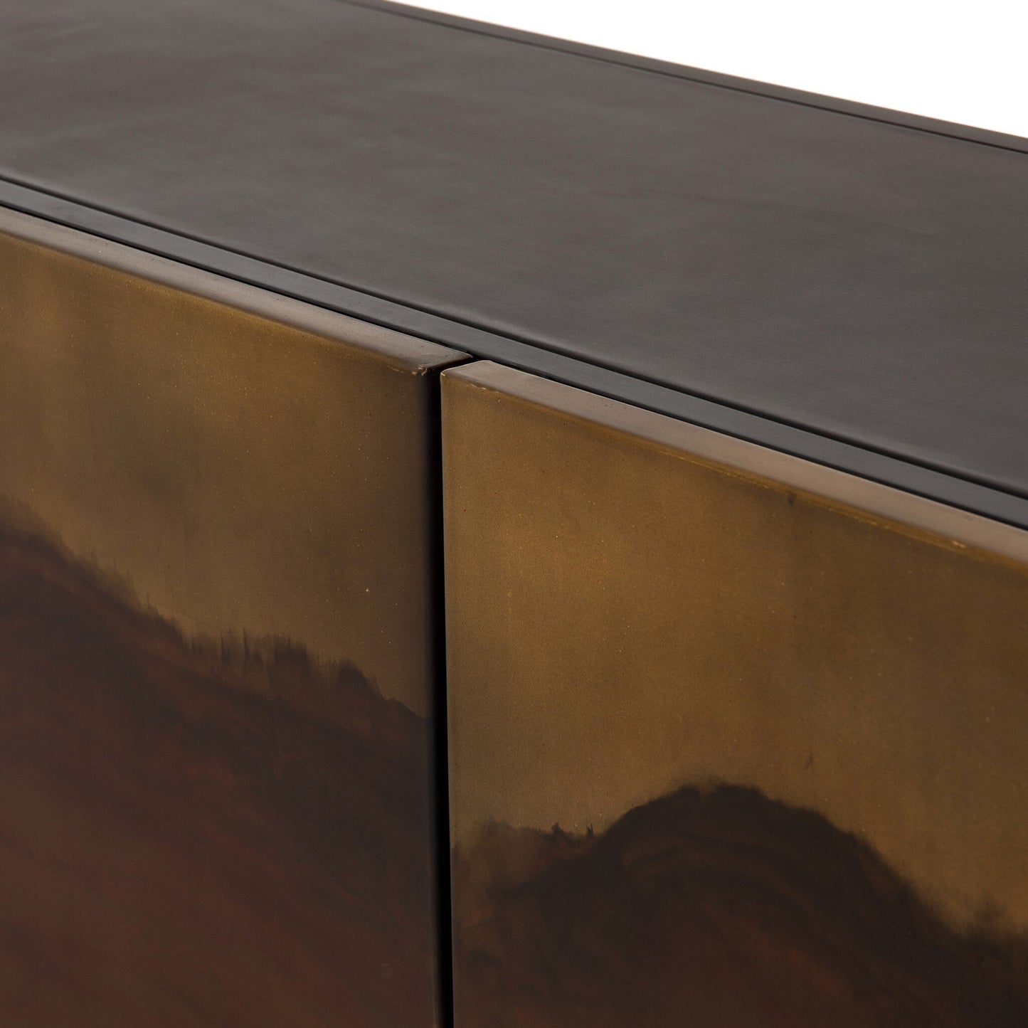 Stormy Aged Brown Iron 6‑Door Sideboard