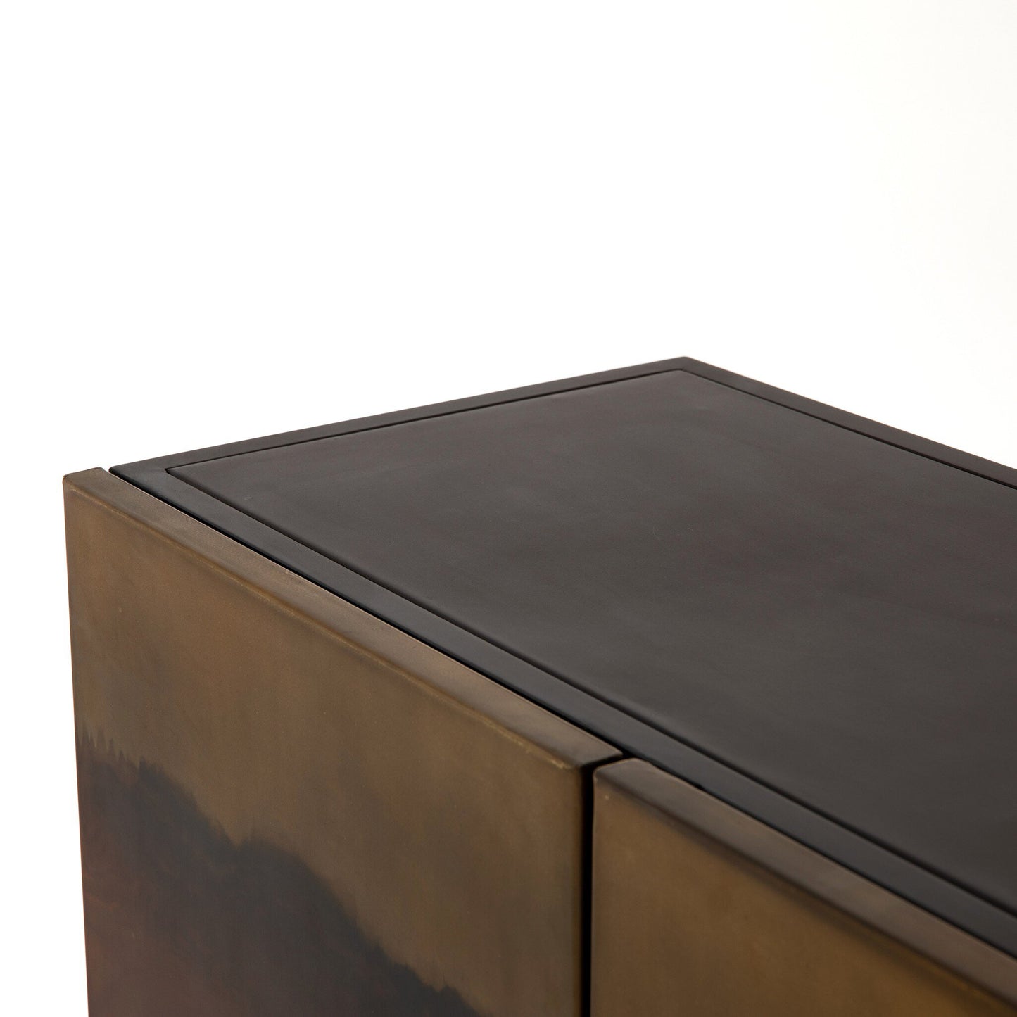 Stormy Aged Brown Iron 6‑Door Sideboard