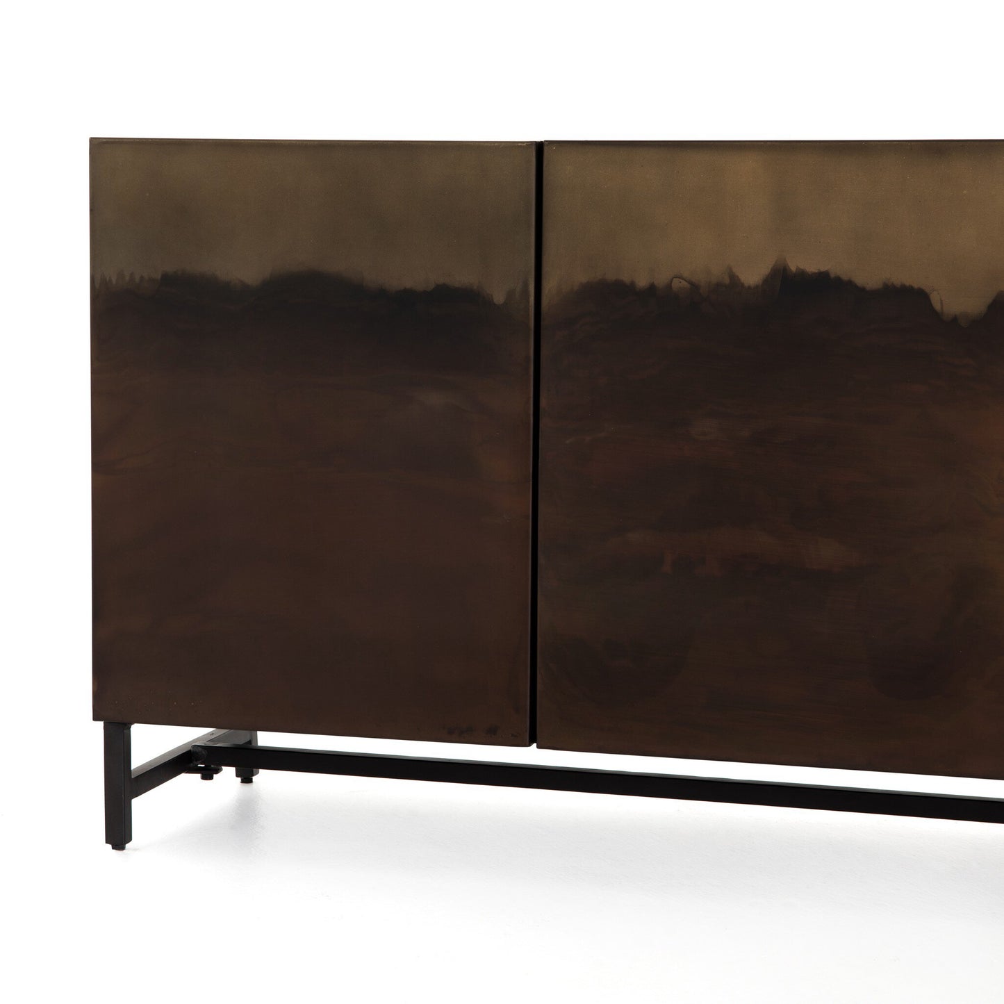 Stormy Aged Brown Iron 6‑Door Sideboard