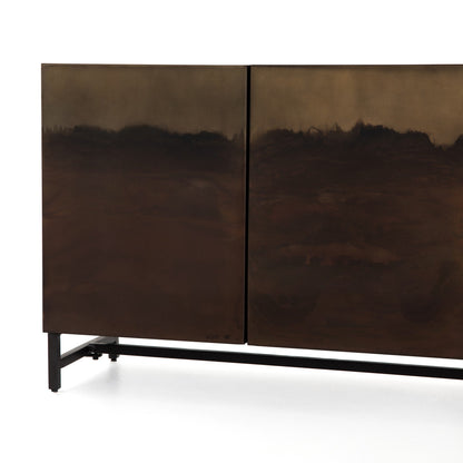 Stormy Aged Brown Iron 6‑Door Sideboard