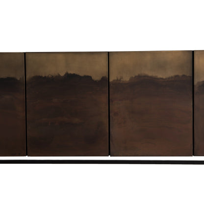 Stormy Aged Brown Iron 6‑Door Sideboard