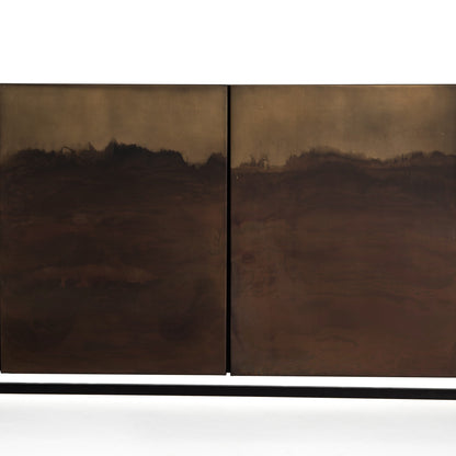 Stormy Aged Brown Iron 6‑Door Sideboard