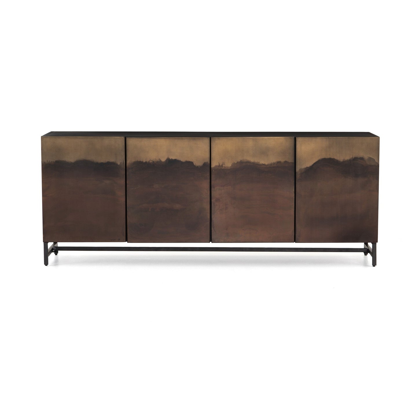 Stormy Aged Brown Iron 6‑Door Sideboard