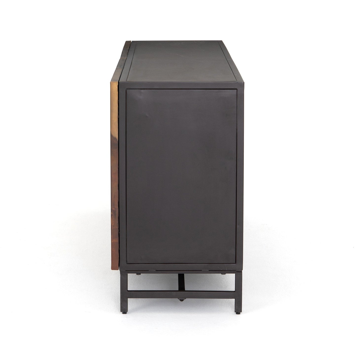 Stormy Aged Brown Iron 6‑Door Sideboard