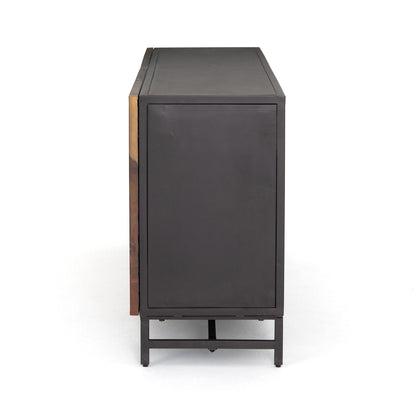 Stormy Aged Brown Iron 6‑Door Sideboard