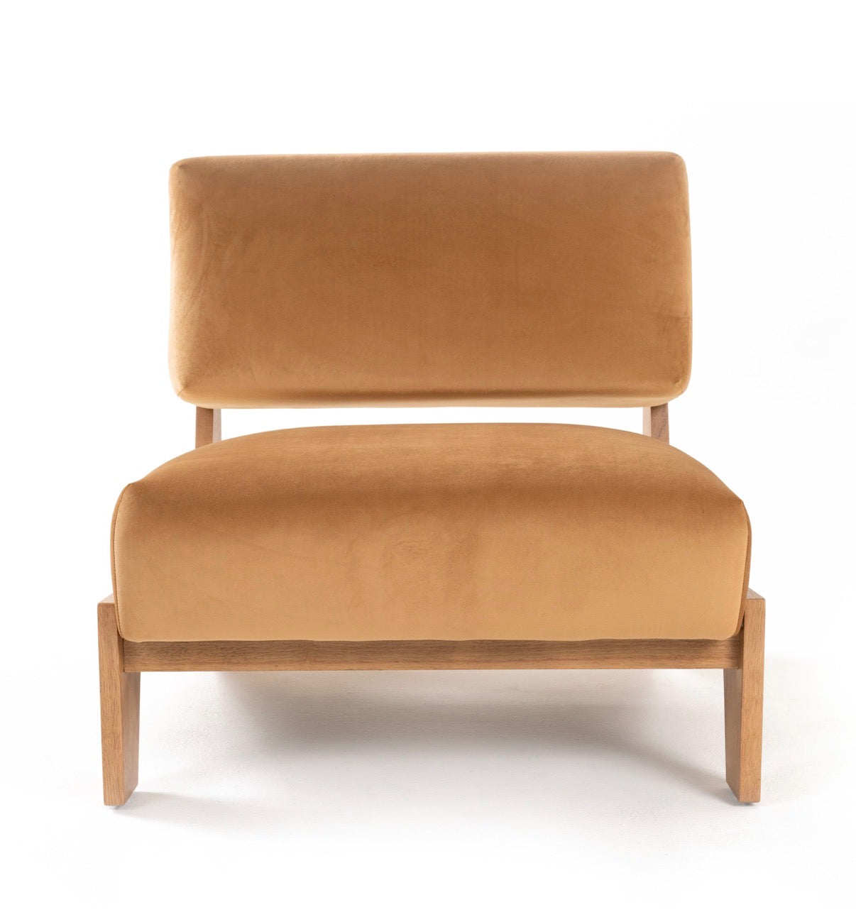 Tucker Camel Velvet Chestnut Accent Chair
