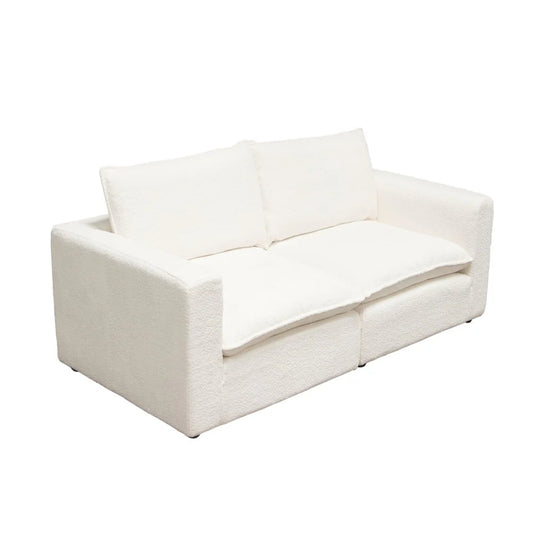 Ivy Modular Sofa Set in White Faux Shearling – Feather Down Seating & Custom Layouts