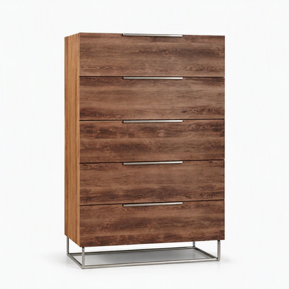 Lorenzo Italian Light Oak 5 Soft-Closing Drawers Chest