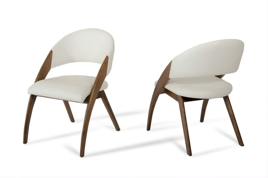 Lucas Cream and Walnut Dining Chair