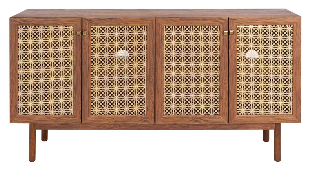 Piran 4-Door 2-Shelf Media Stand - Stylish and Functional Storage for Your Entertainment Space