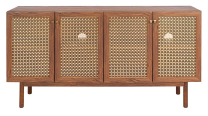 Piran 4-Door 2-Shelf Media Stand - Stylish and Functional Storage for Your Entertainment Space