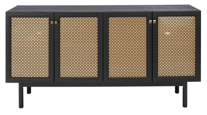 Piran 4-Door 2-Shelf Media Stand - Stylish and Functional Storage for Your Entertainment Space