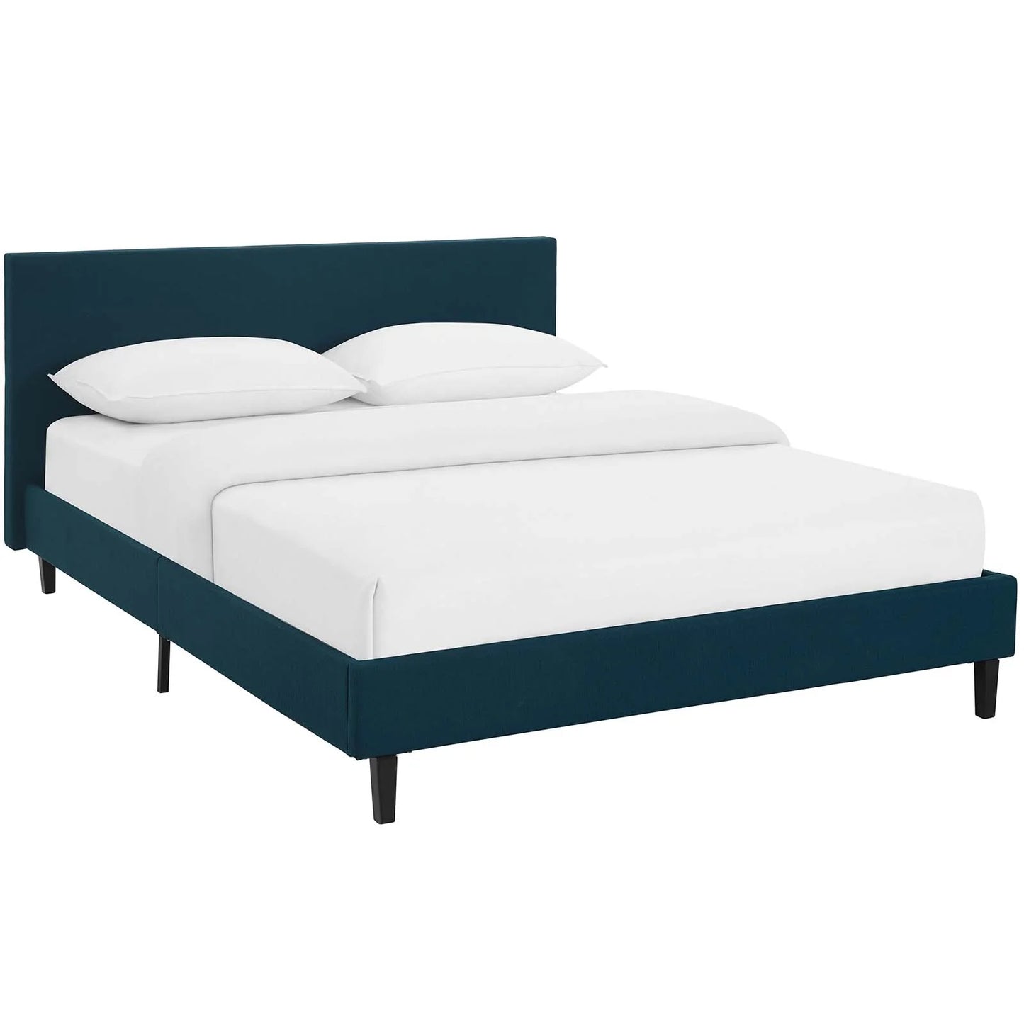 Anya Fabric Queen Bed – Contemporary Upholstered Platform Bed with Soft, Stylish Fabric Finish