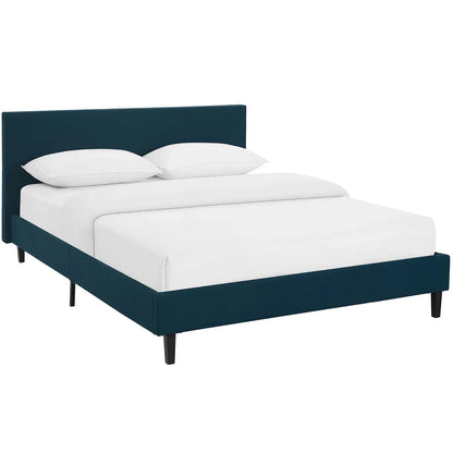 Anya Fabric Queen Bed – Contemporary Upholstered Platform Bed with Soft, Stylish Fabric Finish