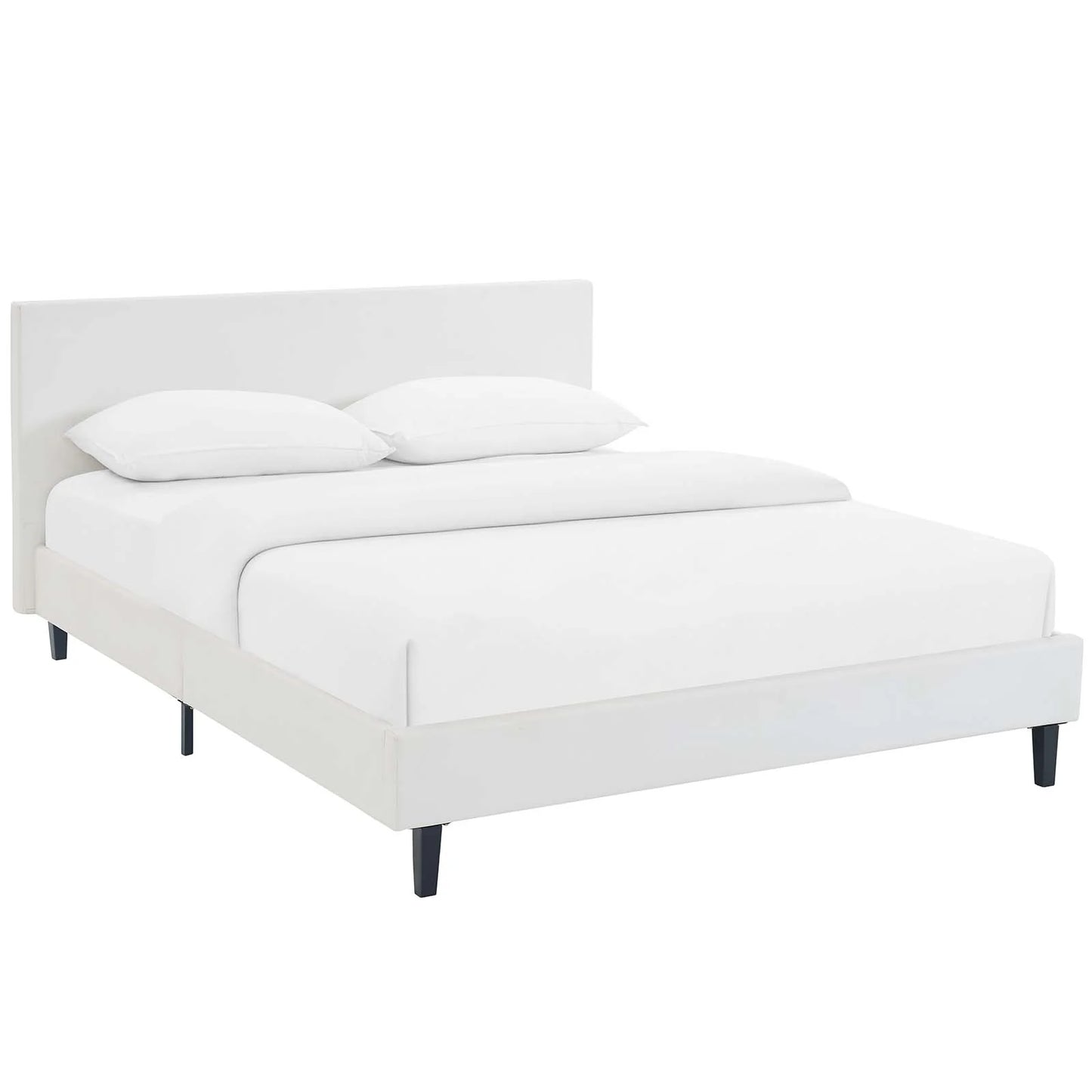 Anya Fabric Queen Bed – Contemporary Upholstered Platform Bed with Soft, Stylish Fabric Finish