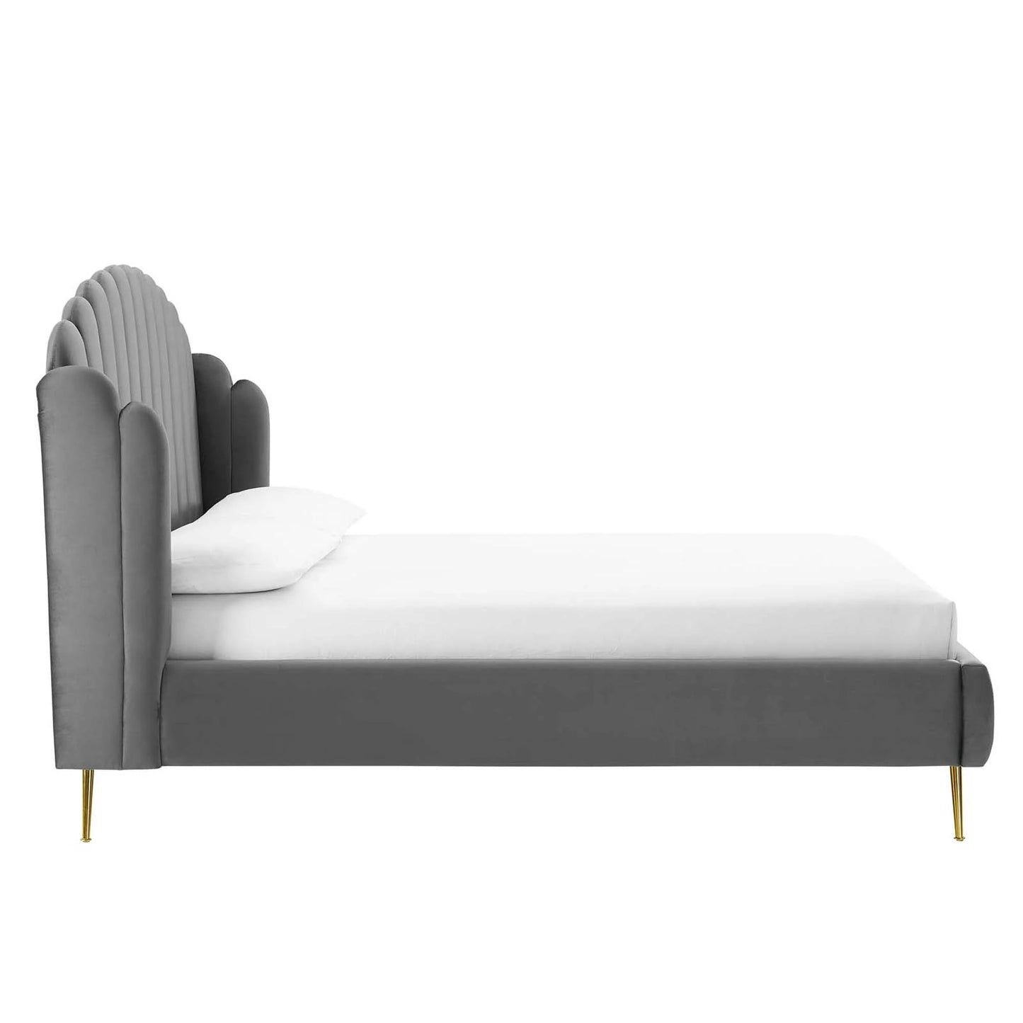 Lana Performance Velvet Queen Wingback Platform Bed – Elegant Upholstered Headboard Design