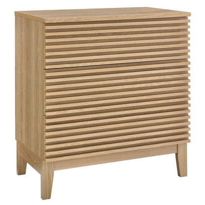 Render Mid-Century 3-Drawer Bachelor's Chest - Elegant Storage Solution for Modern Bedrooms in Oak