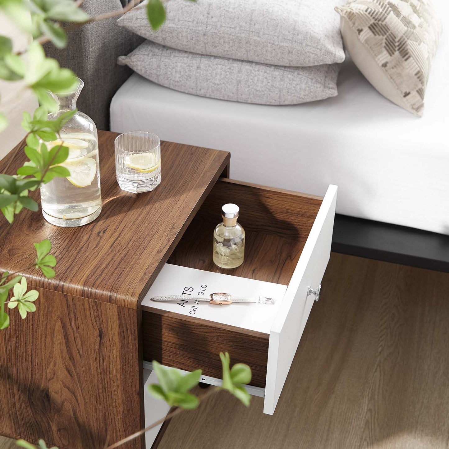 Transmit 2-Drawer Nightstand for Stylish Bedroom Storage