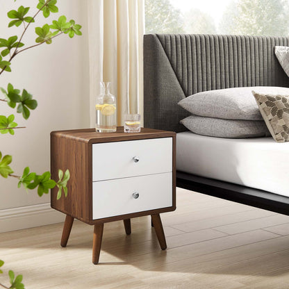 Transmit 2-Drawer Nightstand for Stylish Bedroom Storage