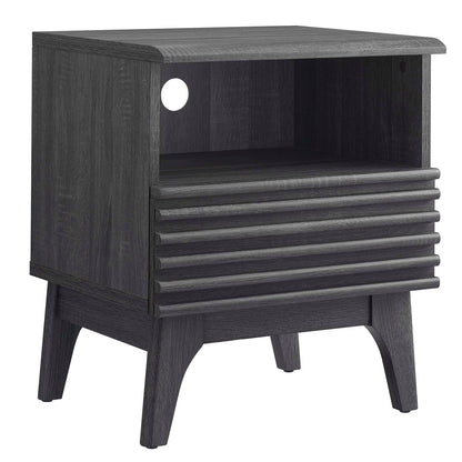 Render Charcoal Oak Walnut Nightstand