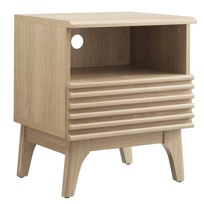 Render Charcoal Oak Walnut Nightstand