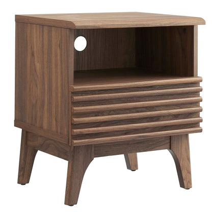 Render Charcoal Oak Walnut Nightstand