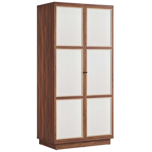 Capri 70" Tall Wood Grain Storage Cabinet in Walnut – Stylish and Spacious Storage Solution for Modern Interiors