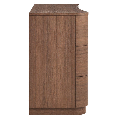 Mirae 6-Drawer Curved Dresser – Modern Wide Chest for Stylish Bedroom Storage