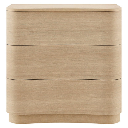 Mirae 3-Drawer Curved Compact Dresser – Modern Small-Space Bedroom Storage
