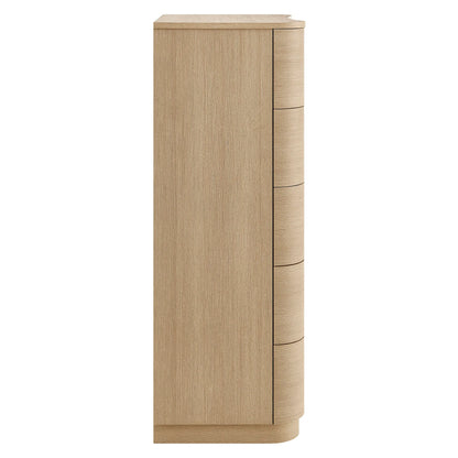 Mirae 5-Drawer Curved Dresser – Modern Chest of Drawers with Sleek Storage
