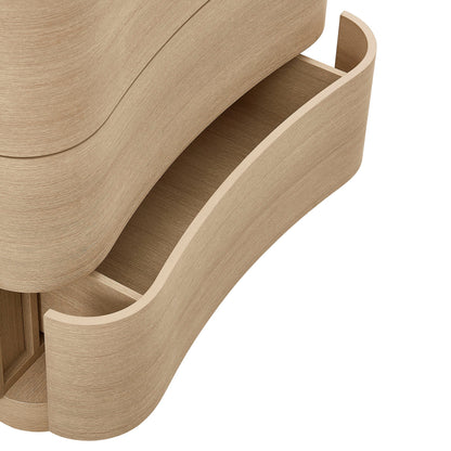 Mirae 5-Drawer Curved Dresser – Modern Chest of Drawers with Sleek Storage
