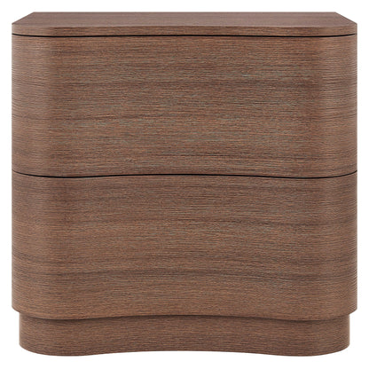 Mirae 2-Drawer Curved Nightstand – Modern Bedside Table with Sleek Storage