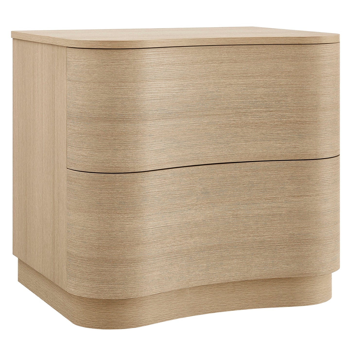 Mirae 2-Drawer Curved Nightstand – Modern Bedside Table with Sleek Storage