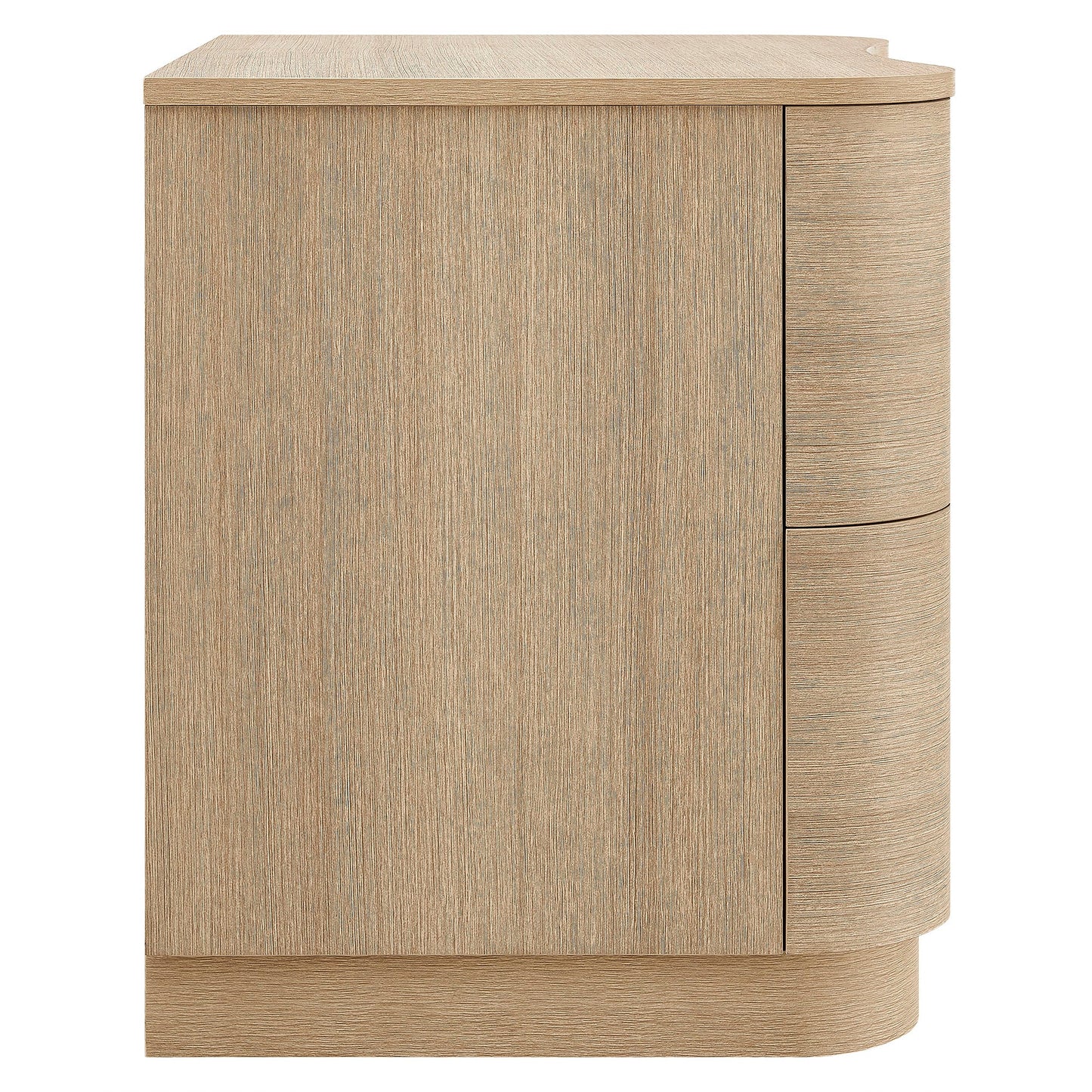 Mirae 2-Drawer Curved Nightstand – Modern Bedside Table with Sleek Storage