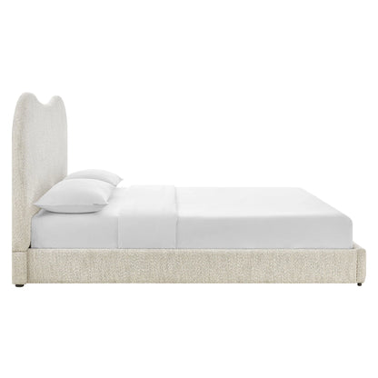 Seluna Boucle Queen Platform Bed – Stylish Upholstered Bed Frame
