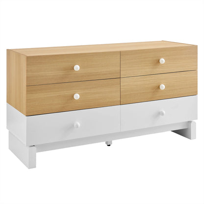 Nolia 6-Drawer Color Block Dresser – Modern Stylish Storage for Bedrooms