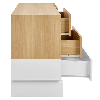 Nolia 6-Drawer Color Block Dresser – Modern Stylish Storage for Bedrooms