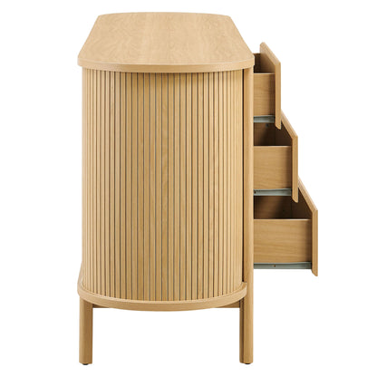 Cadence 6-Drawer Curved Dresser – Modern Wood Storage Dresser for Bedroom Organization