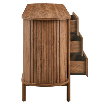 Cadence 6-Drawer Curved Dresser – Modern Wood Storage Dresser for Bedroom Organization