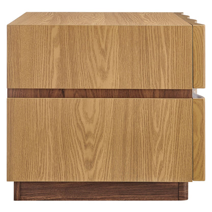 Isola 2-Drawer Nightstand – Modern Bedside Table with Storage in Wood Finish