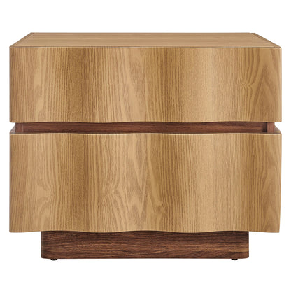 Isola 2-Drawer Nightstand – Modern Bedside Table with Storage in Wood Finish