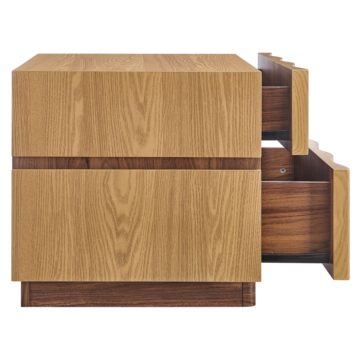 Isola 2-Drawer Nightstand – Modern Bedside Table with Storage in Wood Finish