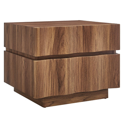 Isola 2-Drawer Nightstand – Modern Bedside Table with Storage in Wood Finish