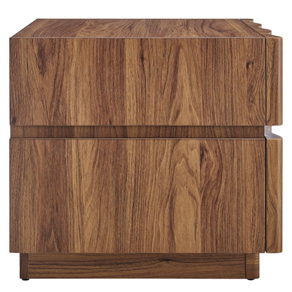 Isola 2-Drawer Nightstand – Modern Bedside Table with Storage in Wood Finish