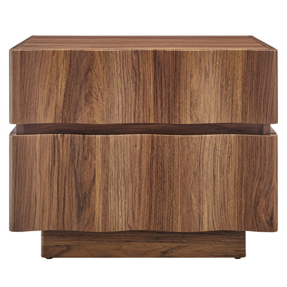 Isola 2-Drawer Nightstand – Modern Bedside Table with Storage in Wood Finish