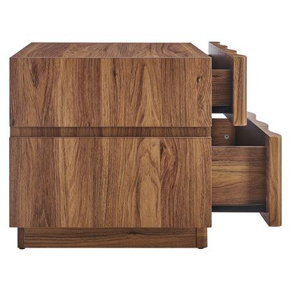 Isola 2-Drawer Nightstand – Modern Bedside Table with Storage in Wood Finish