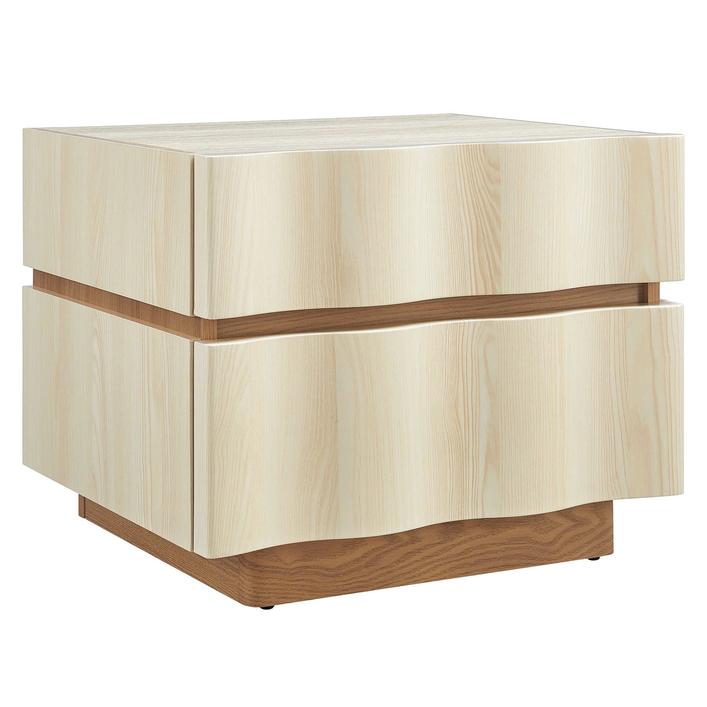 Isola 2-Drawer Nightstand – Modern Bedside Table with Storage in Wood Finish
